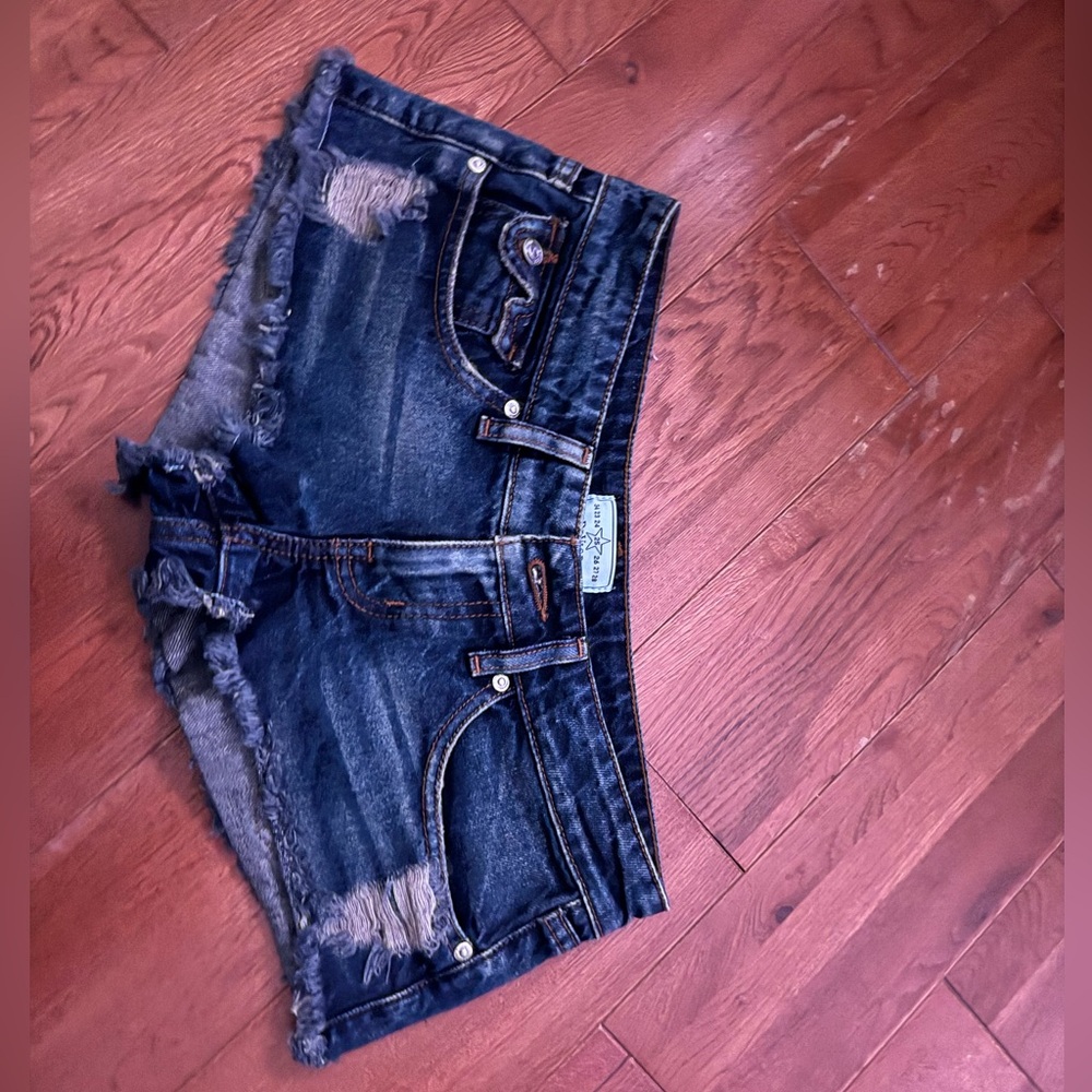 REVICE Distressed Blue Jean Shorts